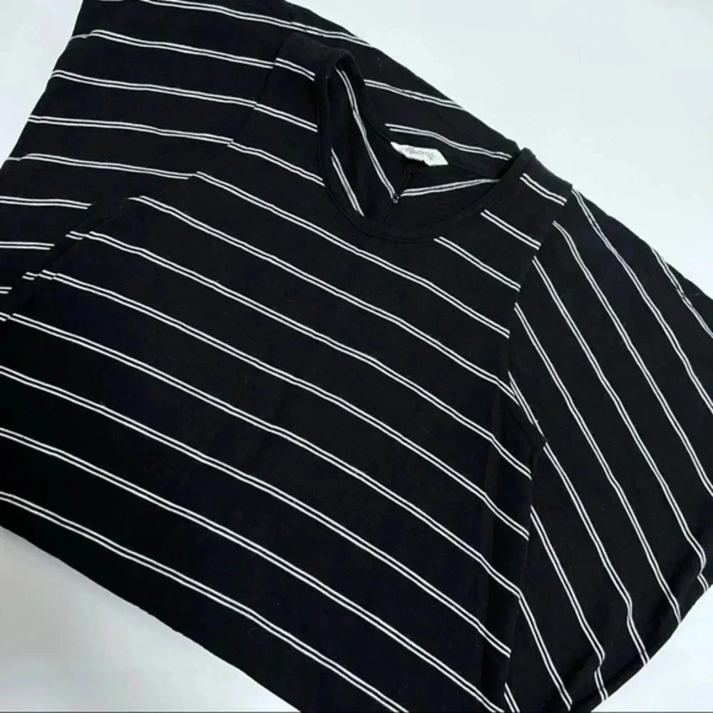 MADEWELL Sleeveless A-line Black & White Striped Tank Dress Size Small - Picture 6 of 8